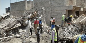 An Image of the Two Storey Building that Collapsed In Mamboleo, Kisumu.