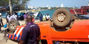 An SGA pickup has been involved in an accident at the Likoni Channel on Wednesday, January 13.