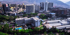 An aerial view of Kigali, Rwanda.