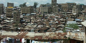 An aerial view of Mathare slums, Nairobi County.