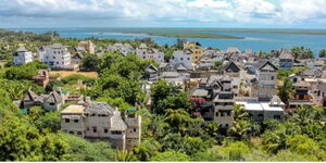 An aerial view of Shela Village in Lamu County