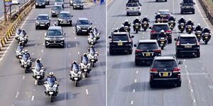 An collage f President William Rutos convoy heading to Sate House after his inauguration on Tuesday, September 13, 2022..jpg