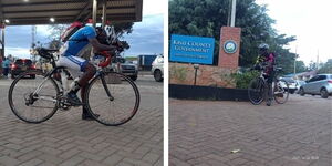 An image of Jack Osiro, the Nairobi resident who rode 310 kilometres to Kisii.