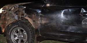 An image of Suba South MP John Mbadi's vehicle which was involved in an accident on Monday, July 18, 2022