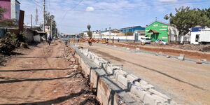 An image of a closed section of Likoni Road on July 13, 2021.