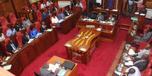 An image of the Senate committee in parliament in a past proceeding.