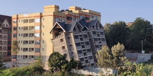 An image of the building that collapsed in Kinoo on Saturday, March 5, 2022.