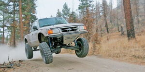 An off-road vehicle with specialised tyres