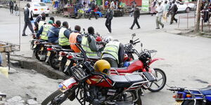 An undated photo of boda boda riders in Nairobi