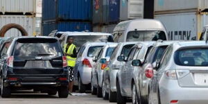 An undated photo of imported cars at the port of Mombasa await clearance.