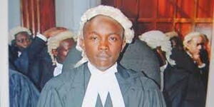 An undated photo of the late Lawyer Willie Kimani in court