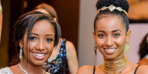Anita Nderu and Sarah Hassan pictured at a product launch on July 19, 2018.
