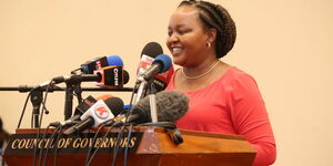 Ann Waiguru addressing the council of governors. Source: Facebook