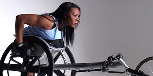 Anne Wafula Strike Kenyan-born Athlete During a Photoshoot With For Anne Strike Organisation in 2019