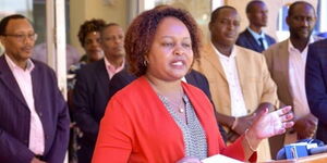 Governor Anne Waiguru giving the state of preparedness, prevention & control of Covid-19 infections in Kirinyaga County on March 18, 2020
