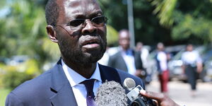 Kisumu Governor Anyang' Nyong'o addresses the media at Kenya School of Government (KSG), Lower Kabete in Kiambu During a Consultative Devolution meeting on Thursday, February 20, 2020. 