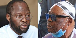 A photo collage of Kisumu County Governor Anyang' Nyong'o (left) and Father John Pesa (right) of Holy Ghost Coptic Church.