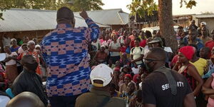UPIA party MP aspirant Edick Omondi Onyango during a campaign rally in Nyatike, Migoti on July 23, 2022