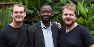 From left: A file image of Apollo Agriculture founders, Eli Pollak ,  Benjamin Njenga, and Earl St Sauver.
