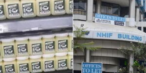 A collage image of Arimis(Left) and the NHIF building(Right)