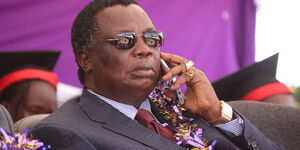 Cotu Secretary General Francis Atwoli at the Masinde Muliro University of Science and Technology where he was awarded an honorary doctorate degree on December 14, 2018.