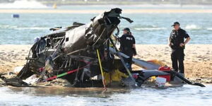 Australian authorities near a helicopter crash on Monday January, 2, 2023