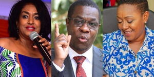 From Left: A collage of Nairobi Women Representative Esther Passaris, Ugunja MP Opiyo Wandayi and Nominated MP Sabina Chege