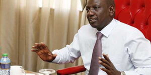 Deputy President William Ruto gestures during a meeting at his office in Karen, Nairobi in July 2018
