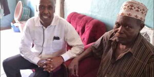 Baringo Senator Gideon Moi visits Mzee Maulid Juma at his home in Kisauni Mombasa on Tuesday, November 30, 2021.