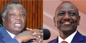 A photo collage of Central Organization of Trade Unions (COTU) boss Francis Atwoli and Deputy President William Ruto.