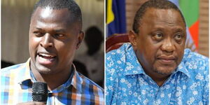 A photo collage of Kiharu MP Ndindi Nyoro and President Uhuru Kenyatta.
