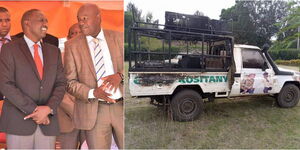 A photo collage of Deputy President William Ruto and Soy MP Caleb Kositany.
