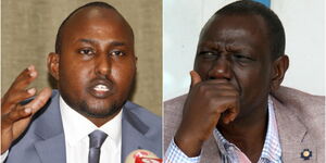 A photo collage of Suna East MP Junet Mohamed and Deputy President William Ruto.