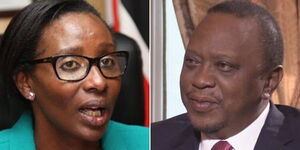 Nairobi Speaker Beatrice Elachi (left) and President Uhuru Kenyatta. 