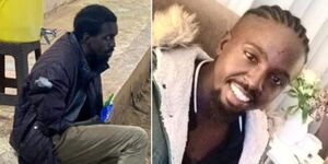 A before and after rehab photo of David Ogola alias Major