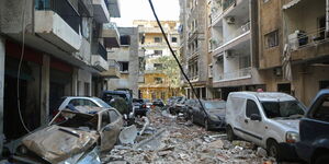 A street in Beirut pictured after a blast on August 10, 2020