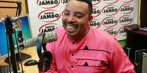 Gospel artist Ben Githae pictured during an interview at Radio Jambo in February 2019