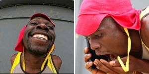 Photo collage of comedian Bernard Kamulu alias Bena wa Malines 