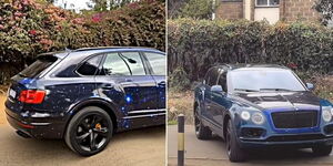 A collage image of Bently Bentayga spotted in Nairobi.