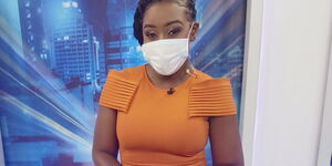 K24 news anchor Betty Kyallo pictured at the broadcaster's studios on April 17, 2020