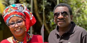 Siaya Senator James Orengo and his wife lawyer Betty Kaari Murungi on December 12, 2021.