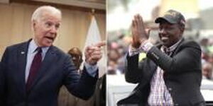 From left to right: US President Joe Biden and Kenya's Deputy President William Ruto