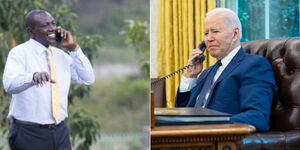 A collage of U.S President Joe Biden and President-elect William Ruto 