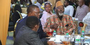 Billionaire businesswoman Mary Wambui Mungai, National Assembly Speaker Justin Muturi and retired Captain Kungu Mungai during the speaker's surprise birthday party on May 6, 2022..jpg (5