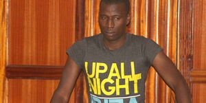 Blogger Cyprian Nyakundi at a court room during a case hearing