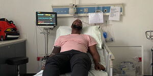 Blogger Edgar Obare pictured at the Nairobi Hospital on September 5, 2020.