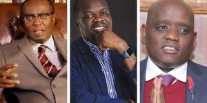 A collage of Mutahi Ngunyi (Left), Robert Alai (centre) and Dennis Itumbi (Right)