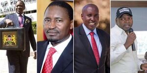 Combination image of President Uhuru Kenyatta and former Cabinet Secretaries Mwangi Kiunjuri, Joseph Ole Lenku and Rashid Echesa