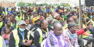 Boda boda riders in Kiambaa, Kiambu County during Ruto's rally on Friday, February 12, 2021
