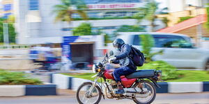 Undated image of a man riding a motorcycle